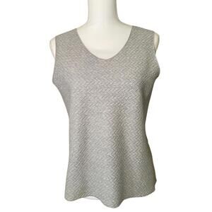 Armani Sleeveless V-Neck Tank Top in Light Gray, size 10